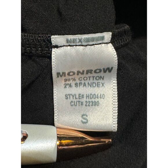 Monrow Shirred Mini Dress Black Square Neck Fitted NWT Cotton Blend Small - Picture 9 of 9